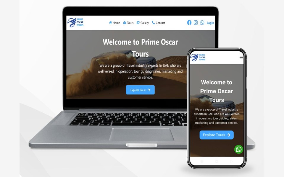 Prime Oscar Tours booking website